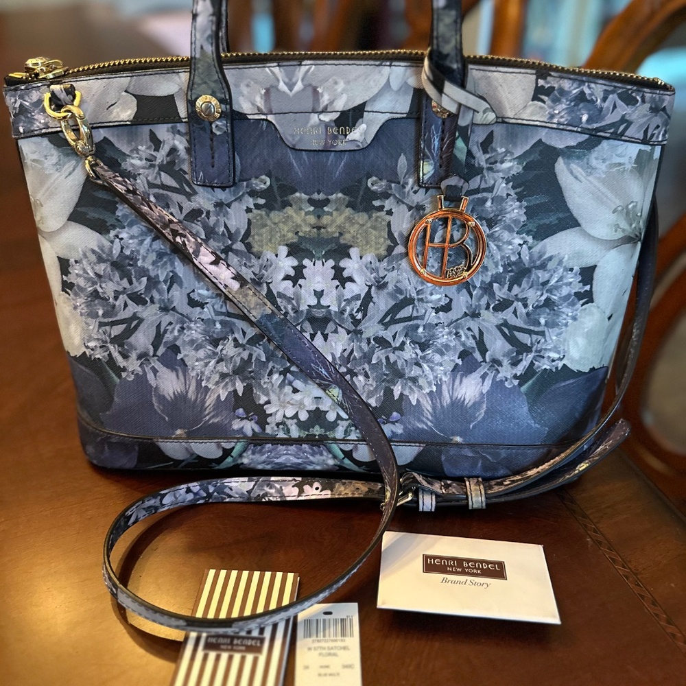 Henri Bendel West 57th Floral Kaleidoscope Saffiano Bag w/ Original Tags in EUC - Picture 3 of 15